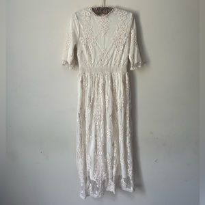 Hidden Alley white lace maxi dress